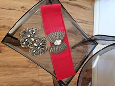 Damen Gummistoff Gürtel, rot, L ca. 75cm, H ca. 10cm, mit Ersatz Gürtelschnalle