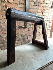 Mittelalterlicher Strafbock, Sexmöbel, Antik Möbel, Liegebock, mit Lederbezug