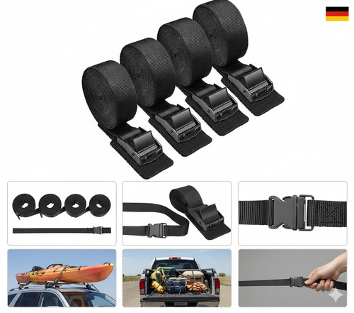 Stück spanngurte schwarz - 4,