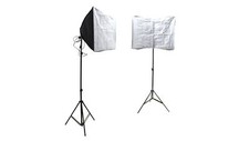 2xSoftboxen Fotostudio 50x70cm Set Studioleuchte 8x135W Energiesparlampe