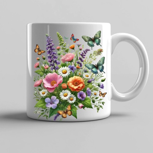 Kaffeetasse wildblumen mit - wildblumen,