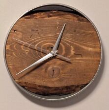 Wanduhr 05: Mit 2 Zeigersets, Echtholz, Edelstahl, Handarbeit, Einzelstück, 22cm