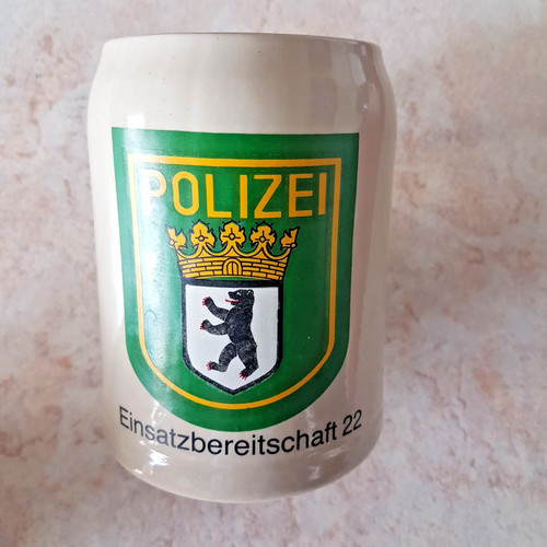Polizei bierkrug steinkrug - ,