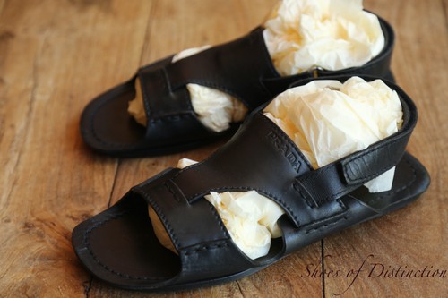 Prada schwarz leder sandalen - schwarz,