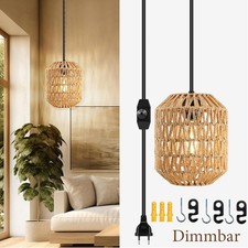 Rattan Hängelampe Strom