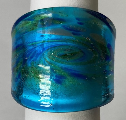Unikat glasring aquamarine - -,
