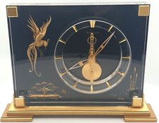 JAEGER-LECOULTRE MARINA TISCHUHR "CHINOISE" VERGOLDET, VITRINENOBJEKT, VINTAGE