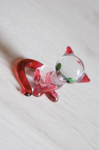 Glasfigur katze neuwertig - katze,