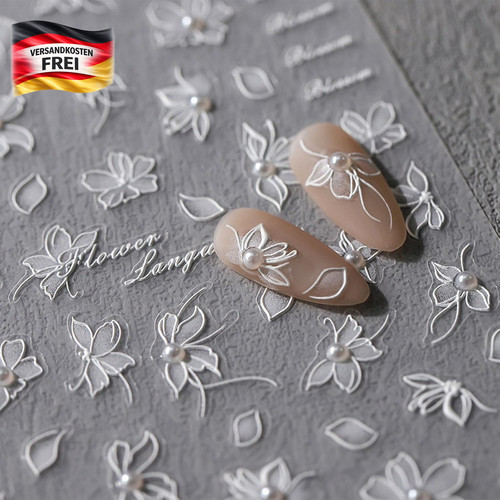 Nagelsticker set weiße - 3d,