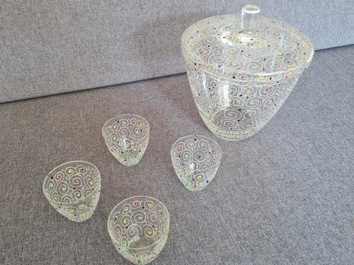 Vintage glas set mit - vintage, und