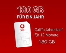 Vodafone CallYa Jahrestarif 180GB Allnet + SMS Flat Sim-Karte Prepiad DE