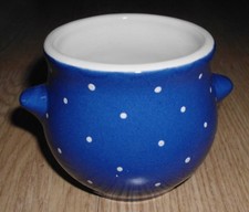 Napf kleine Aufbewahrungsdose Töpfchen Keramik Blau & weißen Punkten Zach Meißen