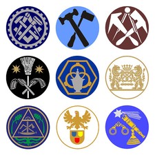 Zunftzeichen 72 Berufe Handwerk runde Aufkleber Sticker 95 mm Ø wetterfest Z|Z