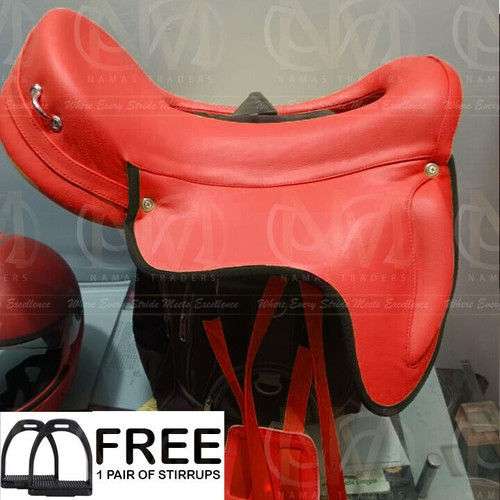 Roter endurance pferdesattel - endurance,