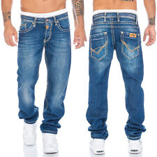 Cipo & Baxx Jeans Herren Dicke Kontrast Nähte Regular Fit Hose 688 Blau Freizeit