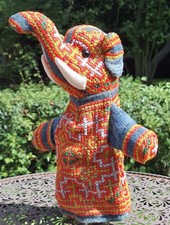 Handpuppe Elefant aus Laos - alte Handarbeit - 27cm - Rarität Sammler Liebhaber