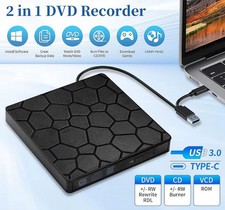 DVD Brenner USB 3.0 & Typ-C | Slim Externes Laufwerk | Panasonic (Matshita)