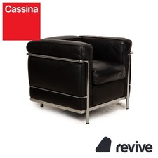 Cassina Le Corbusier LC 2 Leder Sessel Schwarz Vintage