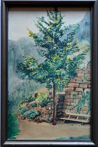 Aquarell 1landschaft mit baum - aquarell,