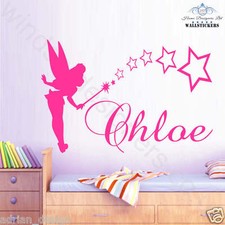 Personalisierter TINKERBELL NAME Aufkleber Wandbild Auto Van Mädchen Schlafzimmer Decal