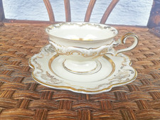 Alte Hutschenreuther Selb L.H.S Blume Mokka Sammeltasse  Elfenbein Porzellan N47