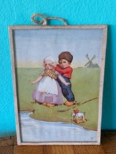 Bild Hinter Glas Kinder am Fluss Puppenstube  Puppenhaus dollhouse picture