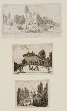 K. POSTL (1774-1818), Landschaften bei Prag, Radierung Romantik Landschaft