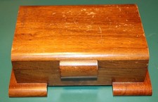 Schmuckschatulle Schmuckkasten Holz innen fein goldfarben ausgelegt