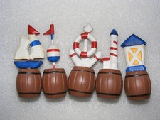 Maritime Holz Dekoration Segelboot Boje Anker Rettungsring Leuchtturm Laterne