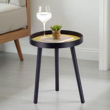 NEU Schwarz Runder Couchtisch