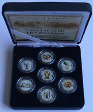 Treasures of the Pharaos - Cook Islands 7x5 Cents 2000, emaillierter Kursmünzensatz