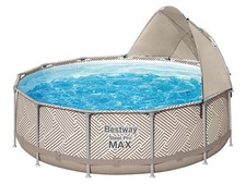Bestway Power Steel Pool mit Filterpumpe und Überdachung Ø 396 x 107 cm - B-Ware