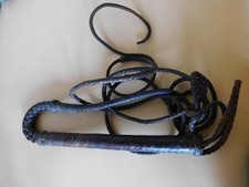 Lederpeitsche Bullenpeitsche Rindsleder Handarbeit ca. 3,5 Meter lang - Antik