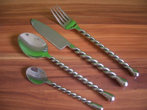 Designer besteck gedreht - 4x,