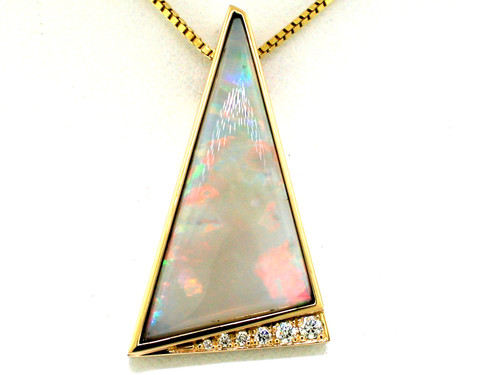 Opal anhänger 750 gelbgold - anhänger,