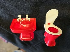 DDR Puppenstube Waschbecken Toilette 