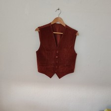 Braune Young Fashion Leder/Polyester Weste Gr. 36, Neu, ungetr., m. 2Ersatzköpfe