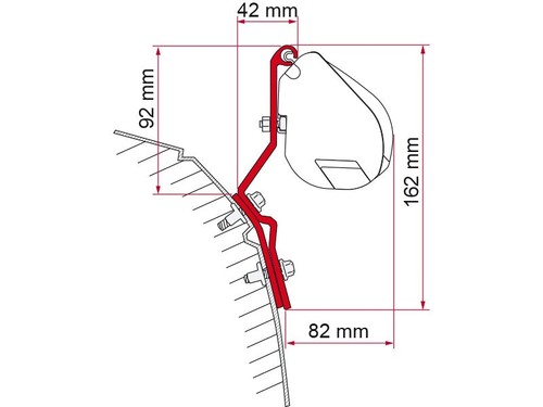 Fiamma f35 adapter für t4 - f35, vw