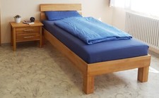 EINZELBETT KERNBUCHE MASSIV GEÖLT MASSIVHOLZBETT  90X200 BETTGESTELL NEU 