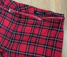 s.Oliver Diana - Damen Hose mit Gürtel - Gr. 38 - Schottenkaro - kariert -