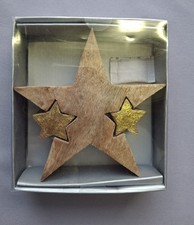 Stern Holz Gold 4 Stück