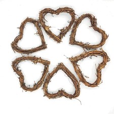 6 Stück Rattan Herz Kranz
