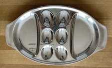 MARKE TISCHFEIN Eiertablett Eierteller für 6 Eier und Beilagen Cromargan TOP