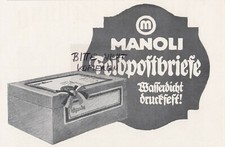 BERLIN, Werbung 1915, Manoli AG Zigaretten Feld-Post-Briefe wasserdicht druckfes