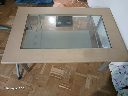 Coachtisch mit glasplatte - mit, glasplatte+
