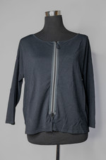 ??Lagenlook Annette Görtz feine Strick Jacke schwarz Gr. M L 2 Wege Reißver ?