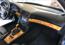 Original BMW Komplettsatz 5er E39 Holz Interieurleisten Pappel Hell TOP ZUSTAND 