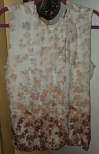 Chiffon Bluse Ärmellos Gr. 42