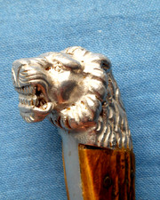 antikes Jagdmesser Messer FR. PLÜCKER JR. Solingen LÖWENKOPF Extrem selten !!