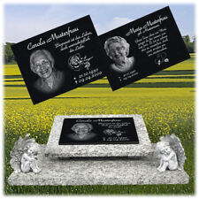 Granit Grabplatte Grabmal Gedenkstein 60x40 cm Foto+Text Gravur Grabstein gg38s